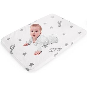 Bassinet Mattress Pad Compatible with Lotus Travel Crib, Waterproof Breathable Soft Baby Foam with Removable Zippered Cover, Grey