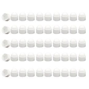 Hex Nut Cover, 50 Pcs 8 mm Bolt Dome Caps Covers, Plastic Dome Bolt Nut Protection Caps Cover for Bolts, Hex Hexagon Nuts Screws, No Thread, (Black M5*8 * 9.5)