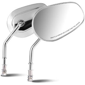 DNA MOTORING Pair of Motorcycle Side View Mirror Universal 7/8" Handlebars Compatible with BMW Honda Suzuki Yamaha Kawasaki AVTs Scooters Dirt Bikes, Round Style, MP-MR-M001
