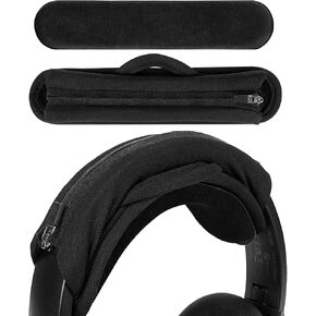 Geekria Large Hook and Loop Headband Cover + Headband Pad Set/Headband Protector with Zipper/DIY Installation No Tool Needed, Compatible with AKG, JBL, Razer, Sennheiser, Turtle Beach (Velour)
