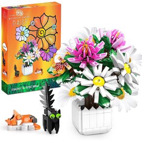 Blue Flowers Building Set, 917pcs Botanical Collection for Adults,, Creative Building Block Flowers for Table or Wall Decor, Great Centerpiece for Any Occasion
