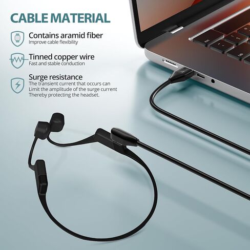 2 Pack Charging Cable for Shokz, USB C Shokz Cable Magnetic Charger Cord Compatible for AfterShokz Aeropex AS800, Shokz OpenRun Pro, OpenRun, OpenRun Mini, OpenComm Shokz Charger Replacement in Saudi Arabia