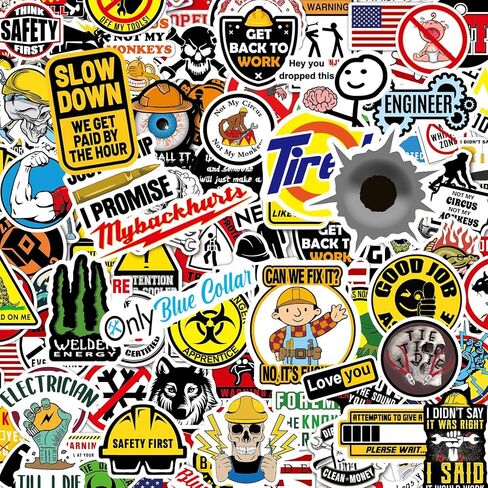 Hard Hat Stickers for Adults, Funny Stickers Pack for Adults, Waterproof Hard Hat Accessories Hardhat Stickers for Toolbox Helmet, Blue Collar Stickers for Men, Construction, Electrician, Welder in Saudi Arabia