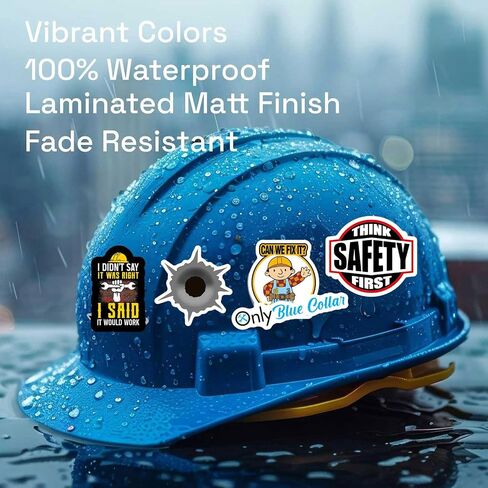 Hard Hat Stickers for Adults, Funny Stickers Pack for Adults, Waterproof Hard Hat Accessories Hardhat Stickers for Toolbox Helmet, Blue Collar Stickers for Men, Construction, Electrician, Welder in Saudi Arabia