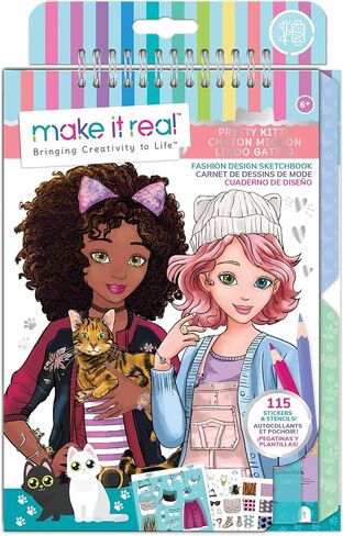 Make It Real – Fashion Design Sketchbook: City Style - Inspirational Fashion Design Coloring Book for Girls - Includes Sketchbook, Stencils, Stickers, and Fashion Design Guide in Kuwait