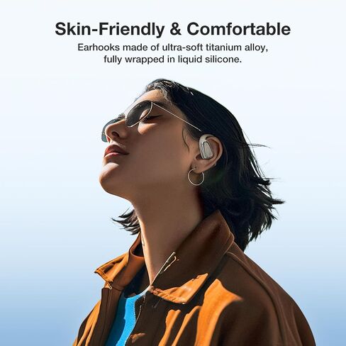 Open Ear Headphones - Ultra Lightweight & Soften Wireless Earbuds Bluetooth 5.4 Wireless IPX7 Waterproof Sport Earphones with Clear Calls, Mini Charging Case, 28H Playtime for Working -Black in Saudi Arabia