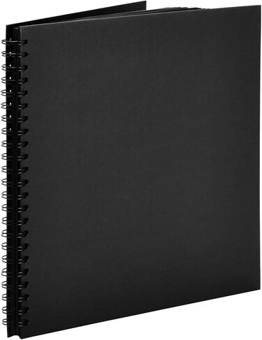 Hardcover Scrapbook - Blank Wedding Guest Book, Photo Album, Square Spiral Bound Cardboard Cover Sketchbook for Kids DIY Craft, Diary Journal, Black, 40 Sheets, 8 x 8 Inches in Saudi Arabia