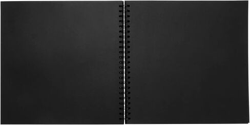 Hardcover Scrapbook - Blank Wedding Guest Book, Photo Album, Square Spiral Bound Cardboard Cover Sketchbook for Kids DIY Craft, Diary Journal, Black, 40 Sheets, 8 x 8 Inches in Saudi Arabia
