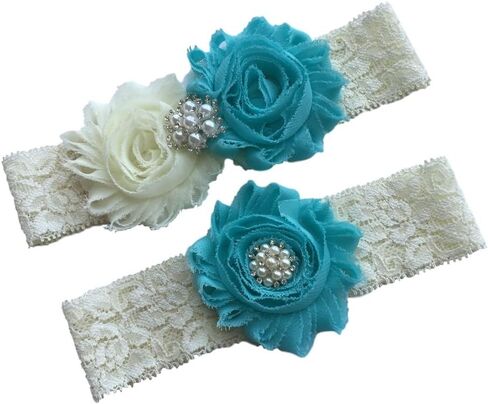 Daddasprincess Wedding Garter Ivory Bridal Lace Plus Size Garter Something Blue in Saudi Arabia