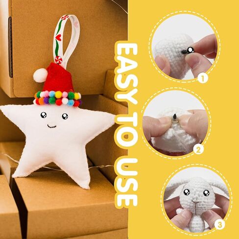 TOAOB 320pcs Plastic Safety Eyes with Washers Black Craft Eyes 16mm Stuffed Animals Eyes Oval Craft Doll Eyes for DIY Amigurumis Crochet Animals Bears Making in Kuwait