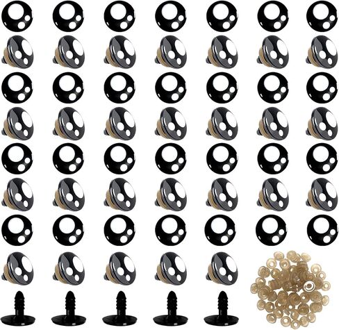 TOAOB 320pcs Plastic Safety Eyes with Washers Black Craft Eyes 16mm Stuffed Animals Eyes Oval Craft Doll Eyes for DIY Amigurumis Crochet Animals Bears Making in Saudi Arabia