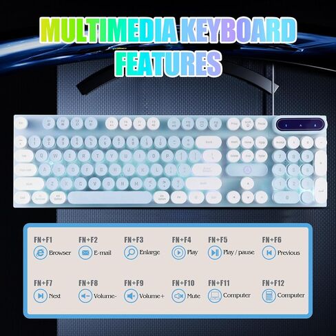Wired Crack Rainbow Gaming Keyboard and Mouse Combo, 104 Keys Light Up Mechanical Feeling Computer Keyboard, Wired Gaming Keyboard and Mouse for PC MAC Xbox Gamer(Black) in Kuwait