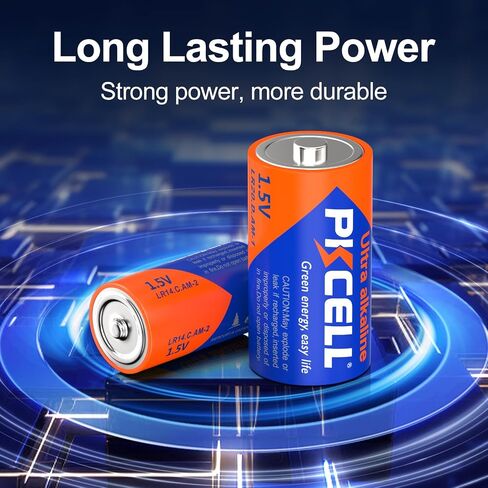 PKCELL C Battery R14P Battery,12 Pack 1.5V C Size UM-2 Battery with Long-Lasting Power in Saudi Arabia