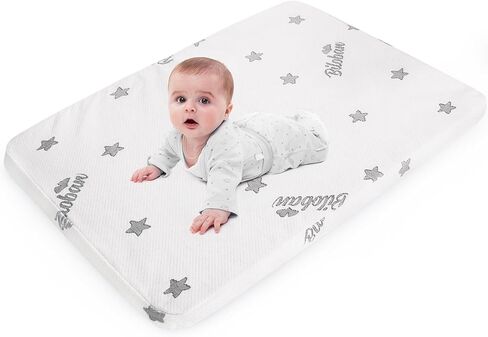 Bassinet Mattress Pad Compatible with Lotus Travel Crib, Waterproof Breathable Soft Baby Foam with Removable Zippered Cover, Grey in Saudi Arabia