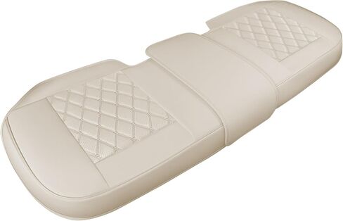 2 Pack Luxury Leather Front Car Seat Covers, Bottom Seat Covers for Cars, Anti-Slip and Wrap Around The Bottom, for Most Vehicles, Sedan, Truck, SUV, Milk White in Kuwait