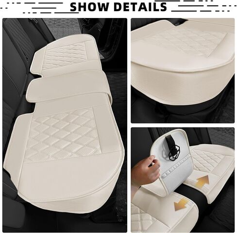 2 Pack Luxury Leather Front Car Seat Covers, Bottom Seat Covers for Cars, Anti-Slip and Wrap Around The Bottom, for Most Vehicles, Sedan, Truck, SUV, Milk White in Kuwait