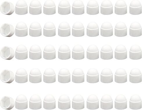 Hex Nut Cover, 50 Pcs 8 mm Bolt Dome Caps Covers, Plastic Dome Bolt Nut Protection Caps Cover for Bolts, Hex Hexagon Nuts Screws, No Thread, (Black M5*8 * 9.5) in Saudi Arabia