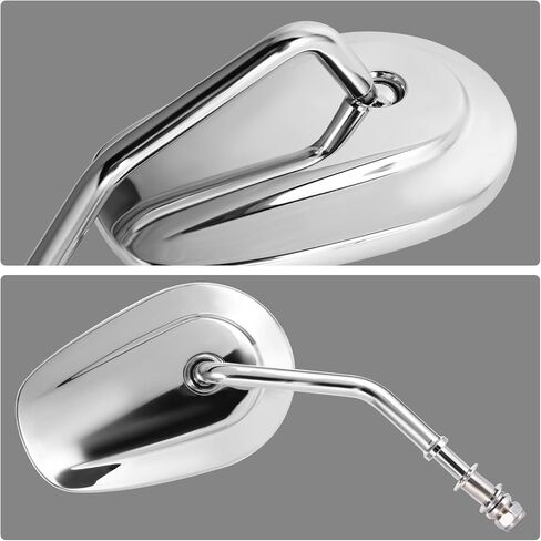 DNA MOTORING Pair of Motorcycle Side View Mirror Universal 7/8" Handlebars Compatible with BMW Honda Suzuki Yamaha Kawasaki AVTs Scooters Dirt Bikes, Round Style, MP-MR-M001 in Kuwait