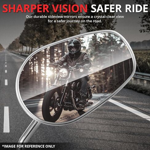 DNA MOTORING Pair of Motorcycle Side View Mirror Universal 7/8" Handlebars Compatible with BMW Honda Suzuki Yamaha Kawasaki AVTs Scooters Dirt Bikes, Round Style, MP-MR-M001 in Kuwait