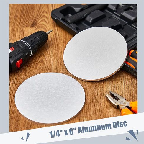 Yaocom 2 Pcs 1/4" x 6" Aluminum Disc Round Aluminum Sheets and Plates, 6061 Aluminum in Saudi Arabia