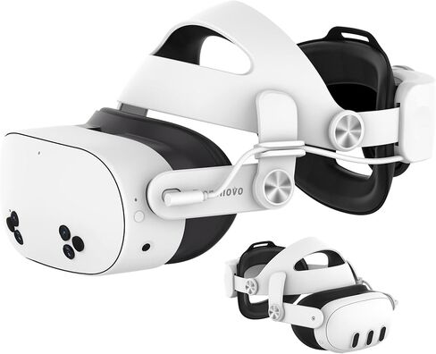 TRANSNOVO متوافق مع حزام الرأس Oculus Quest 3، ملحق الواقع الافتراضي لبطارية 6000 مللي أمبير في الساعة لـ Meta Quest 3، دعم قابل للسحب والتعديل بزر واحد، شاشة عرض LED ومصابيح تهوية RGB، وسادة إسفنجية من البولي يوريثان in Kuwait