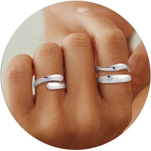 Freekiss Chunky Gold Dome Rings for Women: Non Tarnish 14K Gold Plated Thumb Statement Ring Set Stackable Wave Open Eternity Band Rings Gold Jewelry for Women in Saudi Arabia
