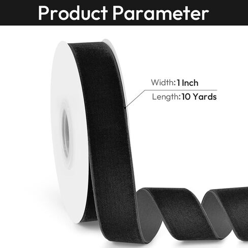 5/8" Wide Velvet Ribbon, 10 Yards - White Velvet Ribbon on Spool for Crafts, Gift Wrapping, DIY, Hair Bows, Wedding Invitations, Parties, Valentine's Day, and Christmas in Kuwait