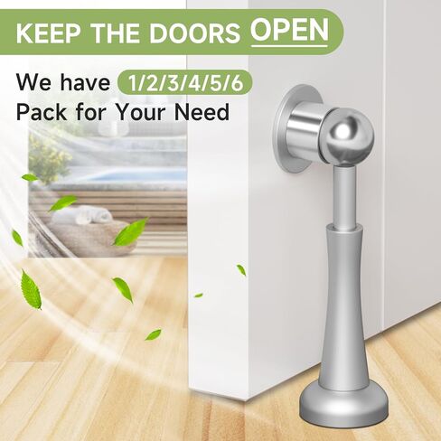 توقف باب مغناطيسي قوي، سدادات باب من الألومنيوم للجدار، حامل باب بتقنية امتصاص الصدمات الزنبركية لإبقاء الباب مفتوحًا، سدادة باب سوداء غير لامعة، مقاومة للصدأ in Kuwait