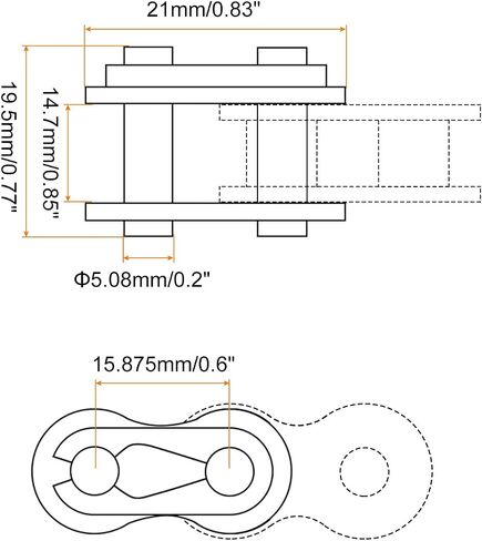 uxcell 5Pcs 04B-1 Roller Chain Connecting Links 6mm Pitch Carbon Steel Master Connector Link, Chain Master Links for 04B-1 Chain in Saudi Arabia