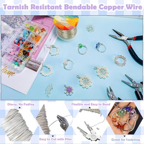 203 Feet Tarnish Resistant Copper Wires 24 Gauge/0.5mm Jewelry Craft Wires Beading Wire for Jewelry Making, Wire Wrapping and Crafting(Rose Gold) in Kuwait