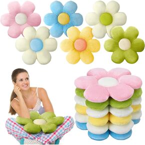 Sratte 6 Pcs Flower Pillows Flower Shaped Throw Pillow Cute Daisy Flower Pillow Flower Seating Cushions for Adults Reading Leisure Comfortable Home Bedroom Sofa Chair Couch Decor(19.69 Inch)
