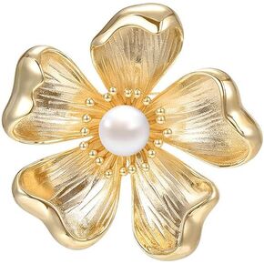 Flower Brooch Pin Rhinestones Pearl Flower Brooches Floral Pin Jewelry for Women Girls