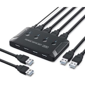 Xiwai KVM USB 3.0 محدد التبديل 4 منافذ أجهزة الكمبيوتر مشاركة 4 أجهزة للطابعة الماسح الضوئي لوحة المفاتيح والماوس in Kuwait
