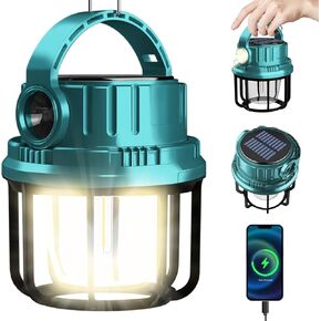 LED Camping Lantern Rechargeable, Portable LED Battery Powered Camping Light, Waterproof Tent Light with 6 Light Modes, 2400mAh Power Bank Lantern Flashlight for Hiking, Hurricane Emergency