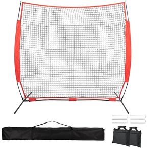 20x10ft Backstop Net, Sports Net Barrier with Handbag,Fix Sports Practice Barrier Net by 8 Spike&2 Sandbag,Ball Stop Net for Baseball,Softball,Lacrosse Train,Backstop Net for Backyard,Garden,Gymnasium