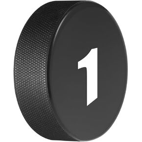 Ice Hockey Pucks, 1" Thick, 6oz, Black, Pack of 6