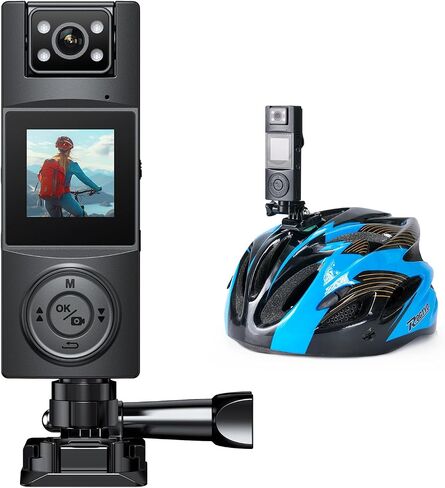 BOBLOV A23Pro Body Camera with 180°Rotatable Lens, 2K/48MP Small Body Camera, Night Vision Function, Last Long for 7-Hour Recording, with a Car Mount for Cycling&1/4 Screw Hole in Saudi Arabia