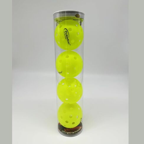 كرات PickleStar LED Pickleball - توهج الجيل التالي وارتداد متوازن تمامًا للاعبين المتقدمين، قوية وموثوقة، 4 عبوات مع بطاريات طويلة العمر in Saudi Arabia