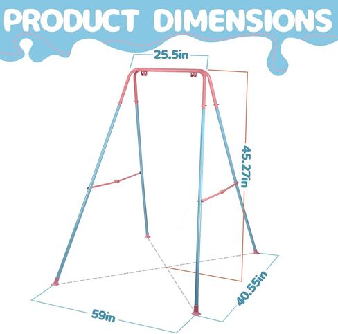 Foldable Children's Swing Stand, Heavy-Duty Metal Swing Frame for Kids - Suitable for Indoor and Outdoor Use in Saudi Arabia