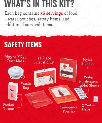 ReadyWise Emergency Survival Gear – Tactical Military Backpack, Camping Essentials Bug Out Bag & Survival Kit, Prepper & Hurricane Supplies, Meal Pouches with up to 25 Year Shelf Life, 64 Piece in Saudi Arabia