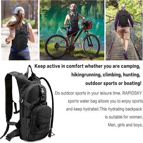 Tactical Hydration Backpack 3L, Lightweight Water Bag Hydration Pack, Hiking Backpack with Water Bladder for Men Women, Hydration Pack for Cycling, Running, Hunting in Saudi Arabia
