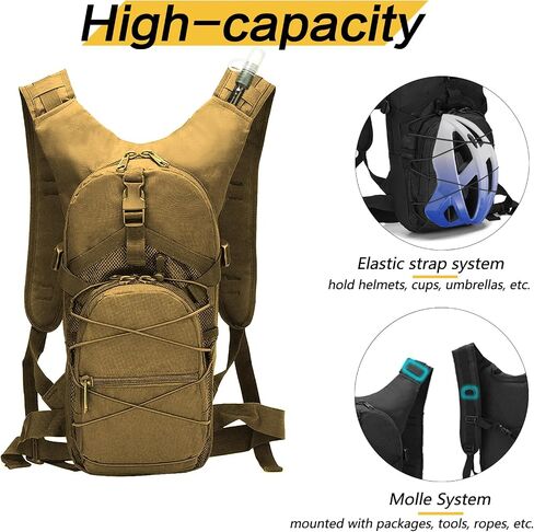 Tactical Hydration Backpack 3L, Lightweight Water Bag Hydration Pack, Hiking Backpack with Water Bladder for Men Women, Hydration Pack for Cycling, Running, Hunting in Saudi Arabia