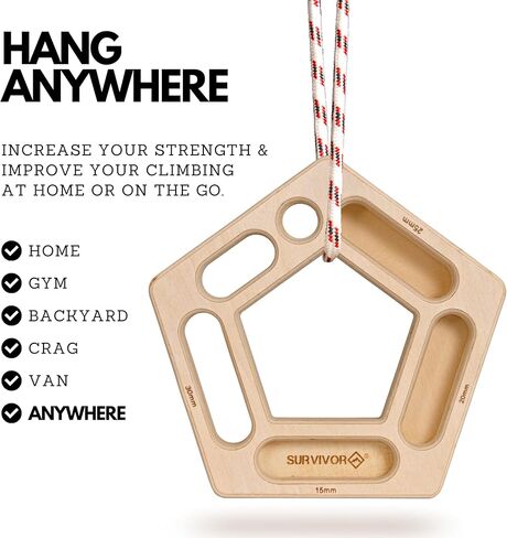 SURVIVOR The Hexboard Hangboard and Warm Up Block - Rock Climbing Training Board - Improves Finger, Hand, and Forearm Strength in Saudi Arabia