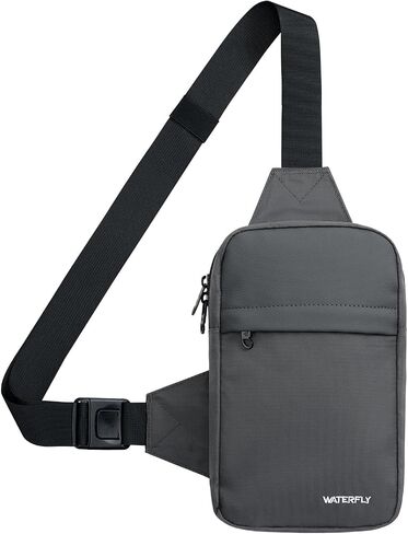 WATERFLY Mini Sling Crossbody Bag: Dual Pocket Small Shoulder Bag Lightweight Casual Phone Chest Bag Daypack for Travel in Saudi Arabia