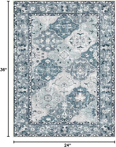 سجاد منطقة رياح بوهو العتيق 5 × 7 قابل للغسل وغير قابل للانزلاق سجادة منطقة خضراء تقليدية لغرفة المعيشة وغرفة النوم وغرفة الطعام والمزرعة in Kuwait