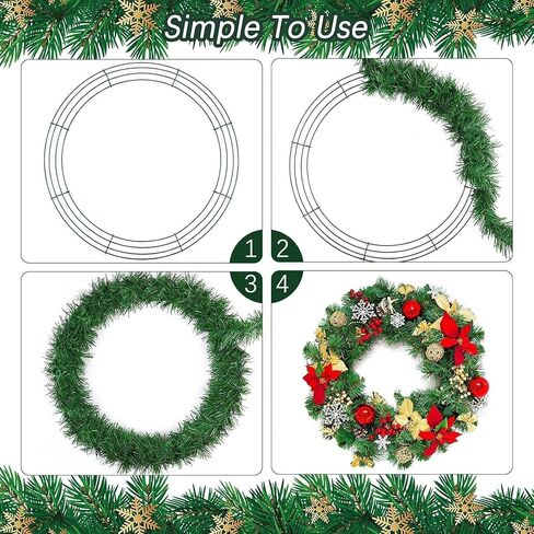 Aodaer 12 Pack 14 Inch Wire Wreath Frame Christmas Dark Green Wire Wreath Ring Round Metal DIY Floral Crafts Wire Wreath for Halloween New Year Holiday Valentines Day Decorations in Saudi Arabia