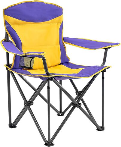 WILDROOTS Heavy Duty Folding Camping Chair,500 LBS Support with Cup Holder and Side Pocket,Padded Back Rest with Carry Bag Included,Camping,Hiking,Fishing Collapsible Chairs in Saudi Arabia