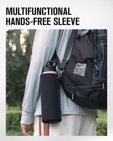 زجاجة مياه معزولة سعة 64 أونصة، إبريق ماء معزول من Coolplus نصف جالون مع قش من الفولاذ المقاوم للصدأ بجدار مزدوج، قارورة معدنية كبيرة خالية من مادة BPA، مقاومة للتسرب، تحافظ على البرودة 48 ساعة ساخنة 24 ساعة، أزرق أسود in Kuwait