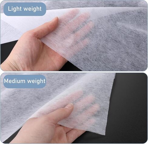 Lightweight Iron On Fusible Interfacing 39 x 78 Inch White One Side Nonwoven Interfacing for Sewing, Single-Sided Light Weight Interfacing Fabric for Sewing, DIY Crafts Supplies in Saudi Arabia