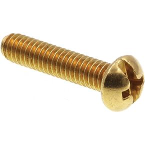 Prime-Line 9003590 Machine Screw, Round Head, Slotted/Phillips Combo, #8-32 X 3/4 in, Solid Brass, Pack of 100